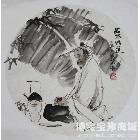 黄艺冰 扇面小品《品茶悟道》 类别: 中国画/年画/民间美术
